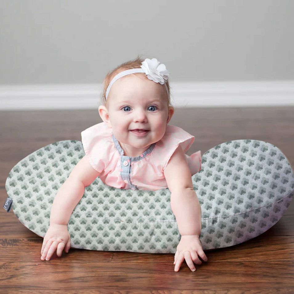 green printed nursing pillow