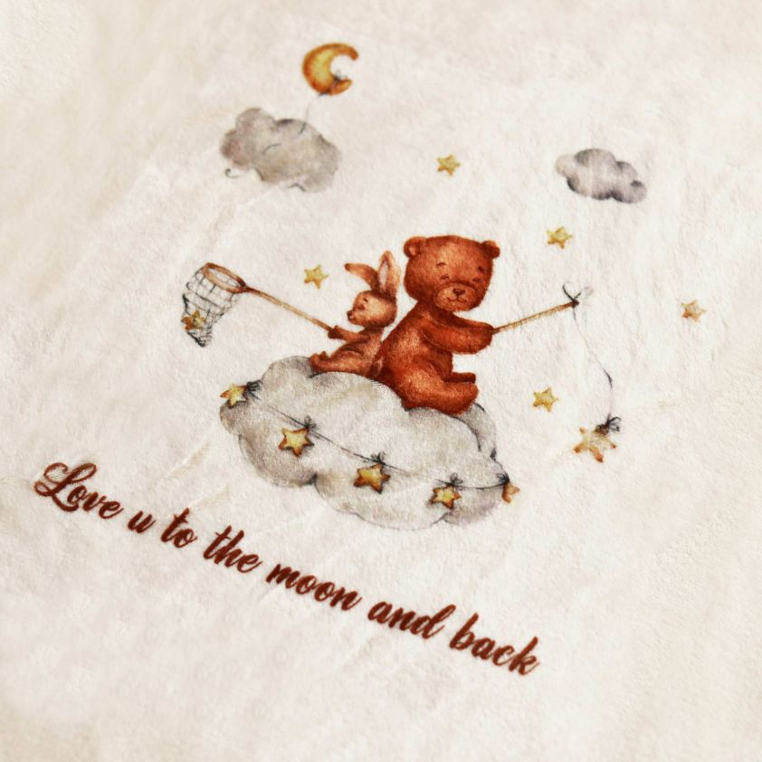 love you to the moon and back sherpa fleece baby blanket