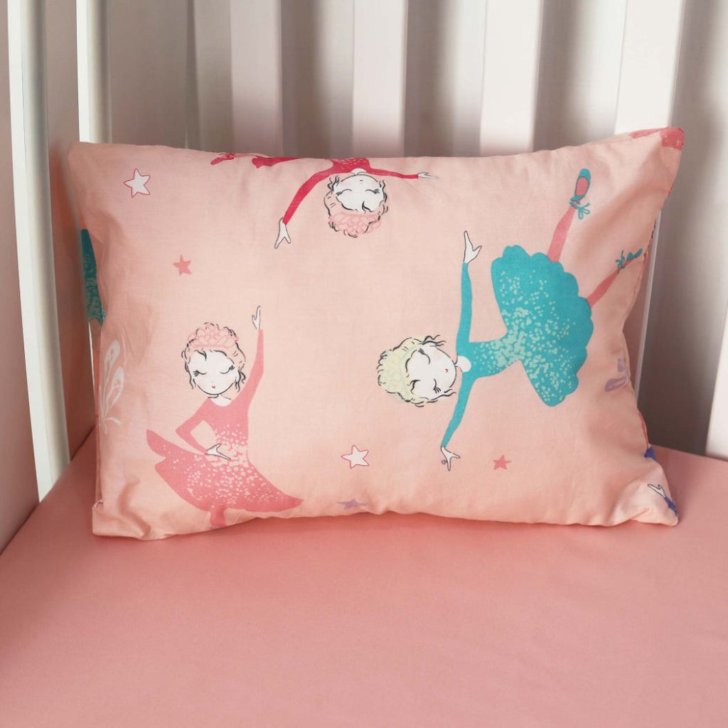peach ballerina baby bedsheet pillow
