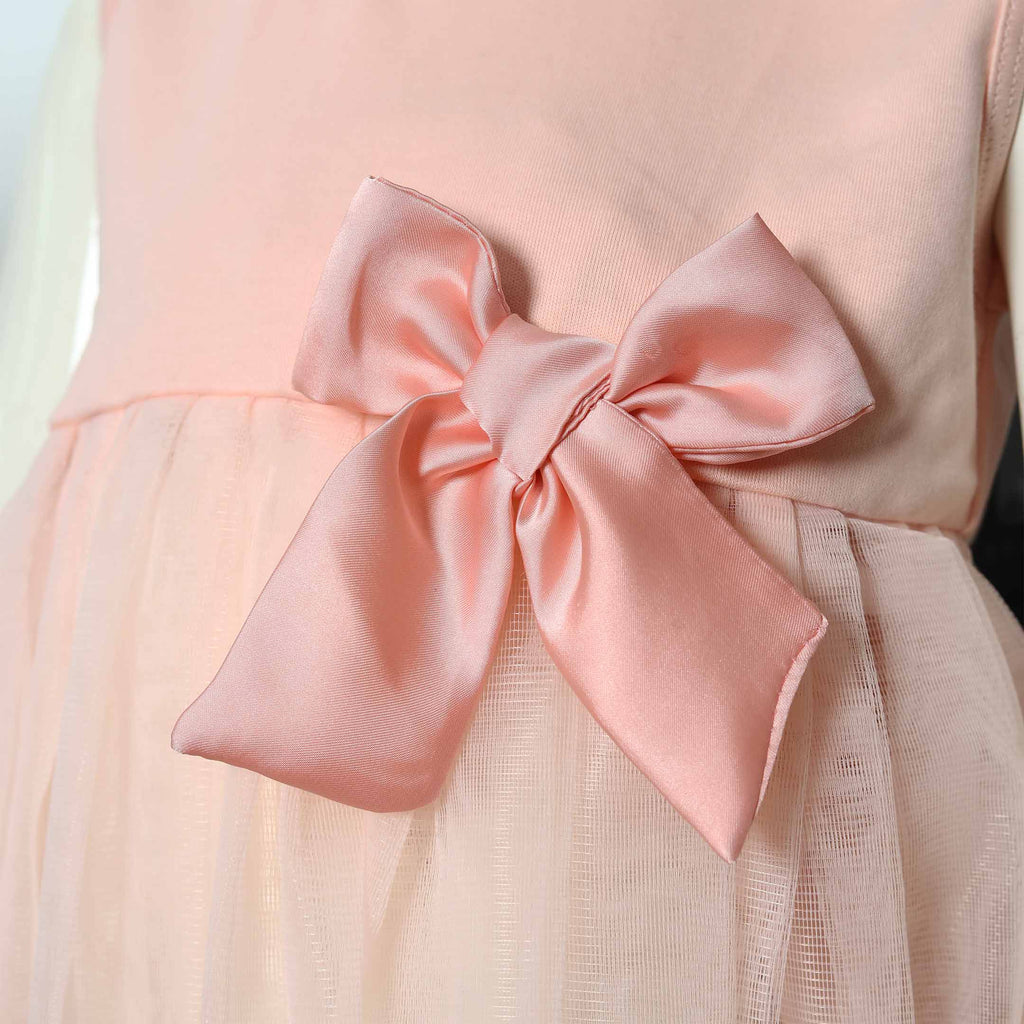 peach tie dress