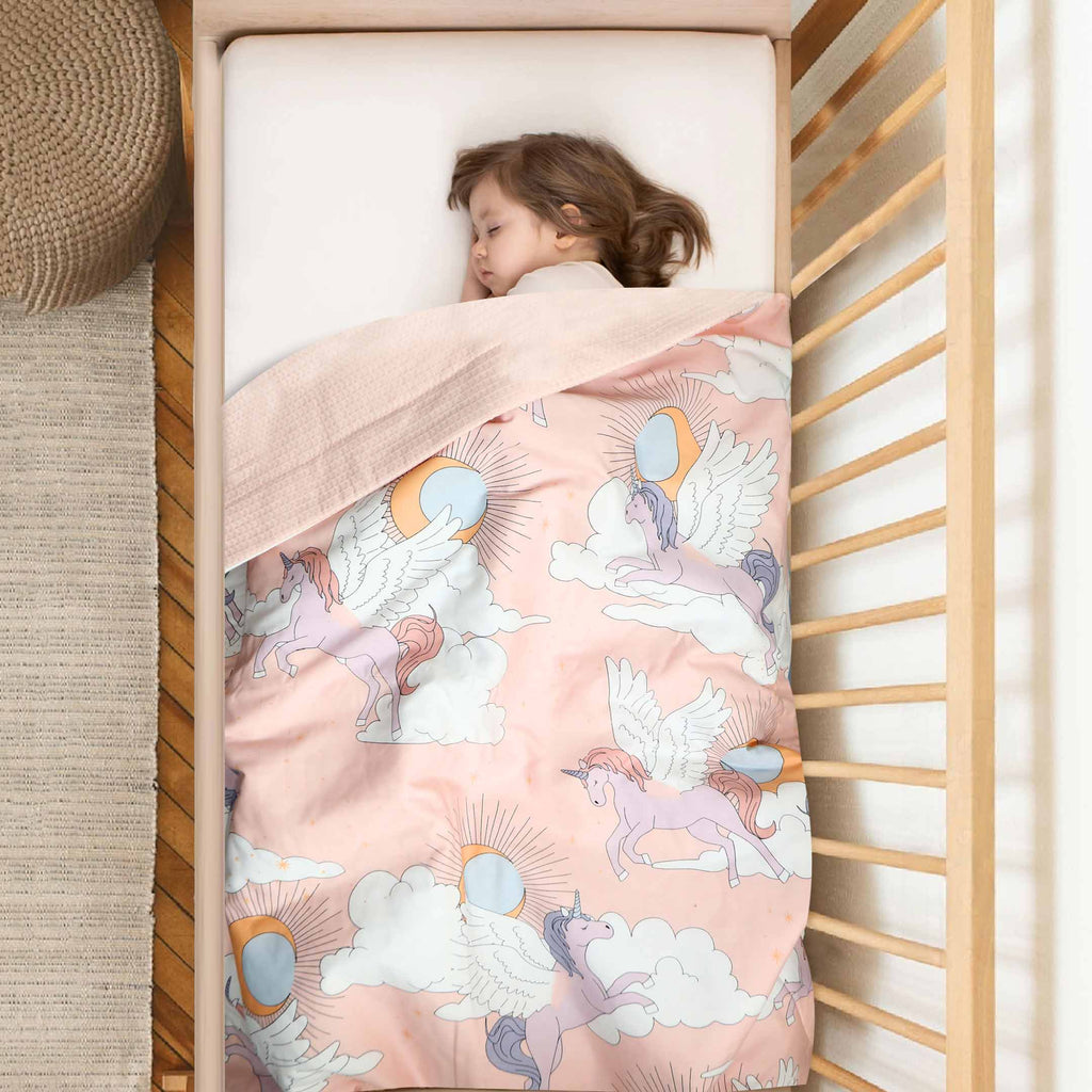 peachy unicorn waffle summer comforter