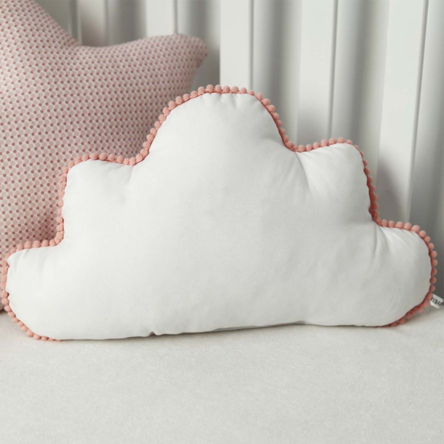 pom pom lace cloud baby cushion