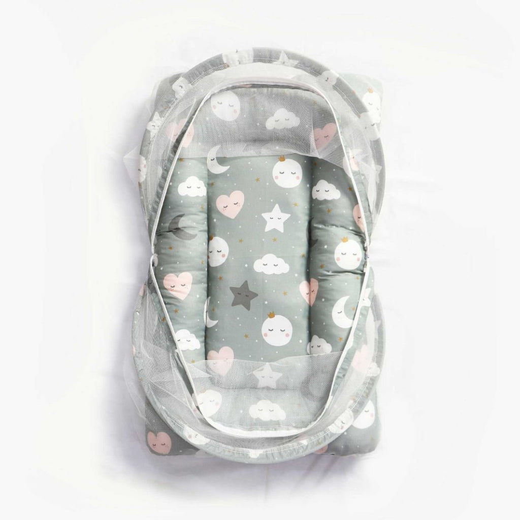 sage moon stars mosquito net bed