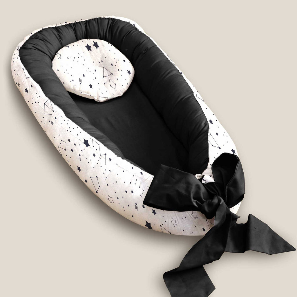 white galaxy baby snuggle bed