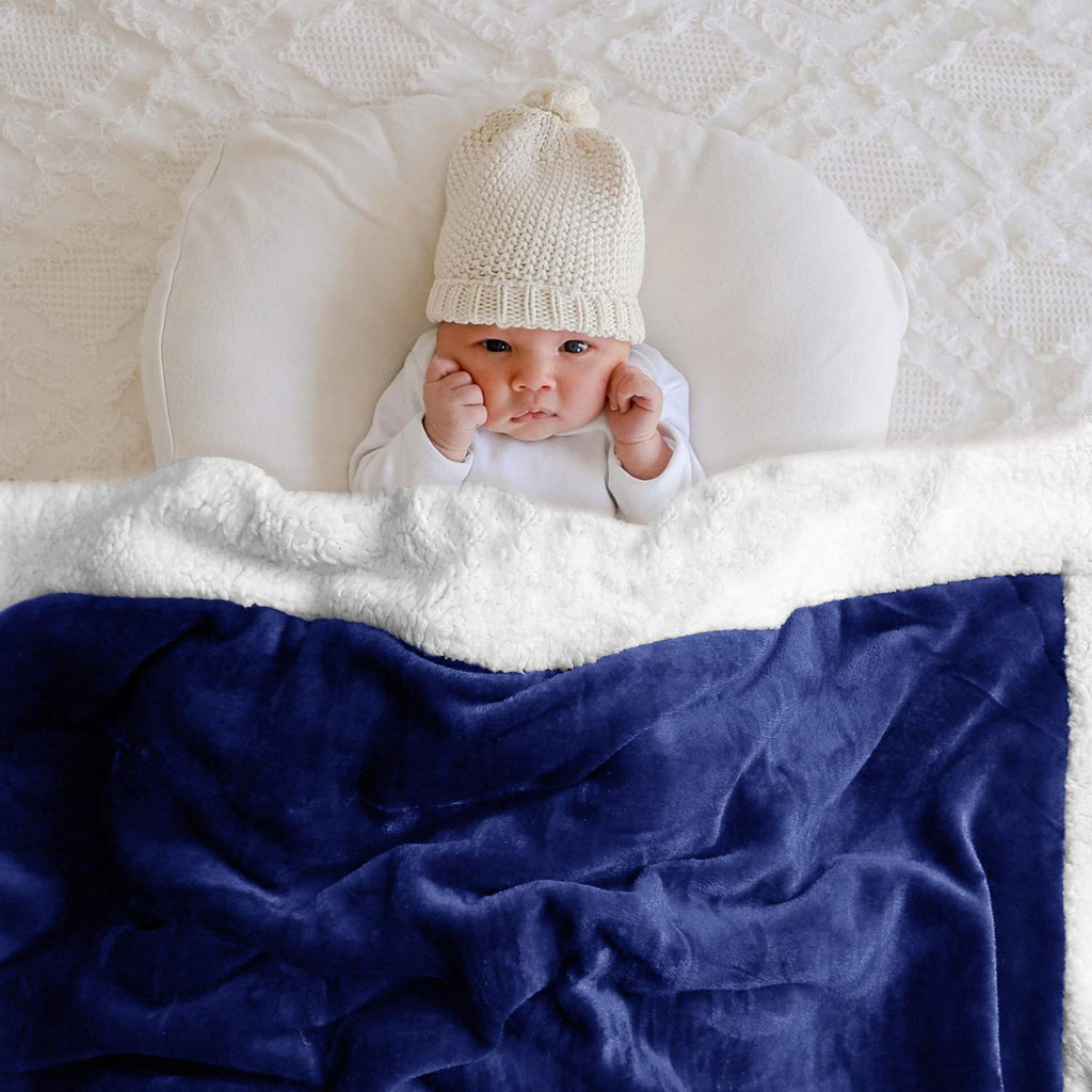 border plush fleece sherpa blanket