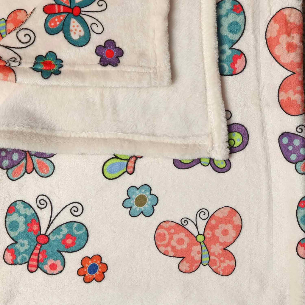 multi butterflies printed baby fleece blanket