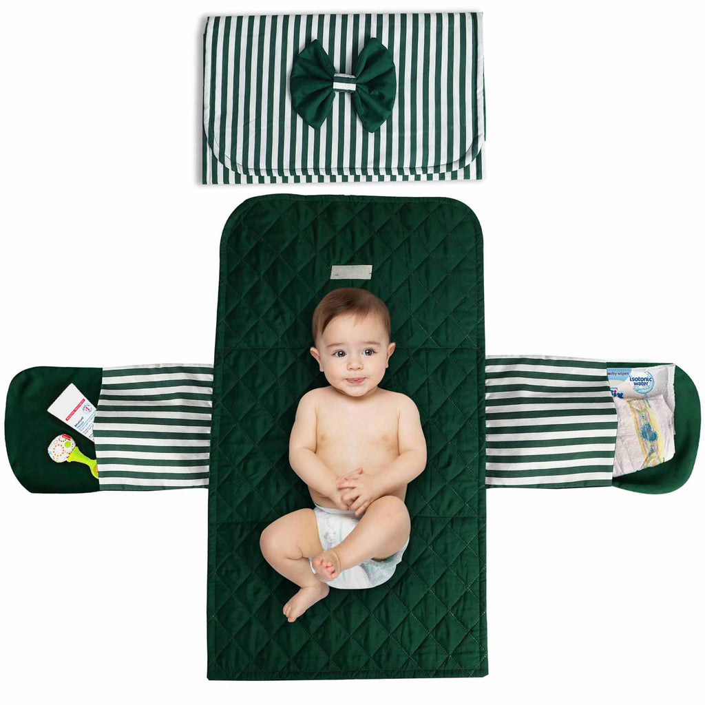green lines baby diaper changing sheet