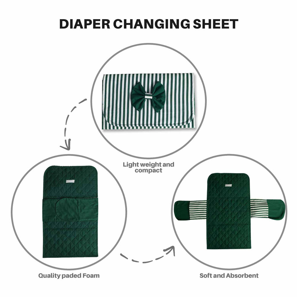 green lines baby diaper changing sheet