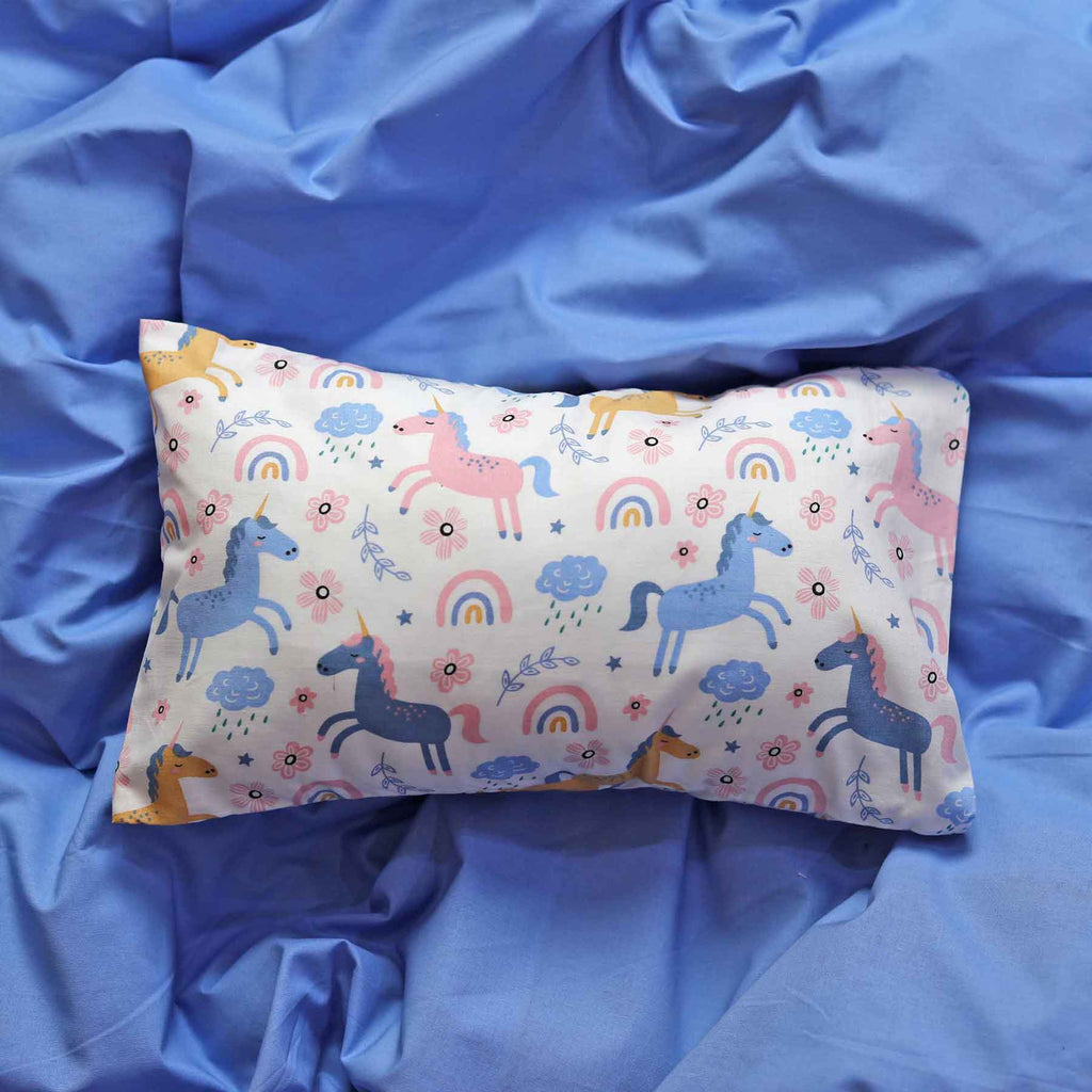 blue unicorn baby bedsheet pillow