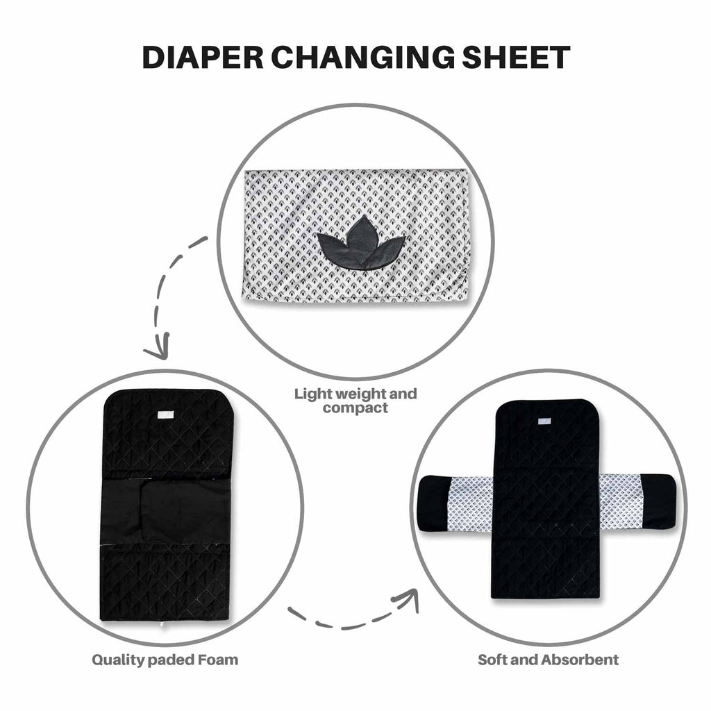 grey spade baby diaper changing sheet