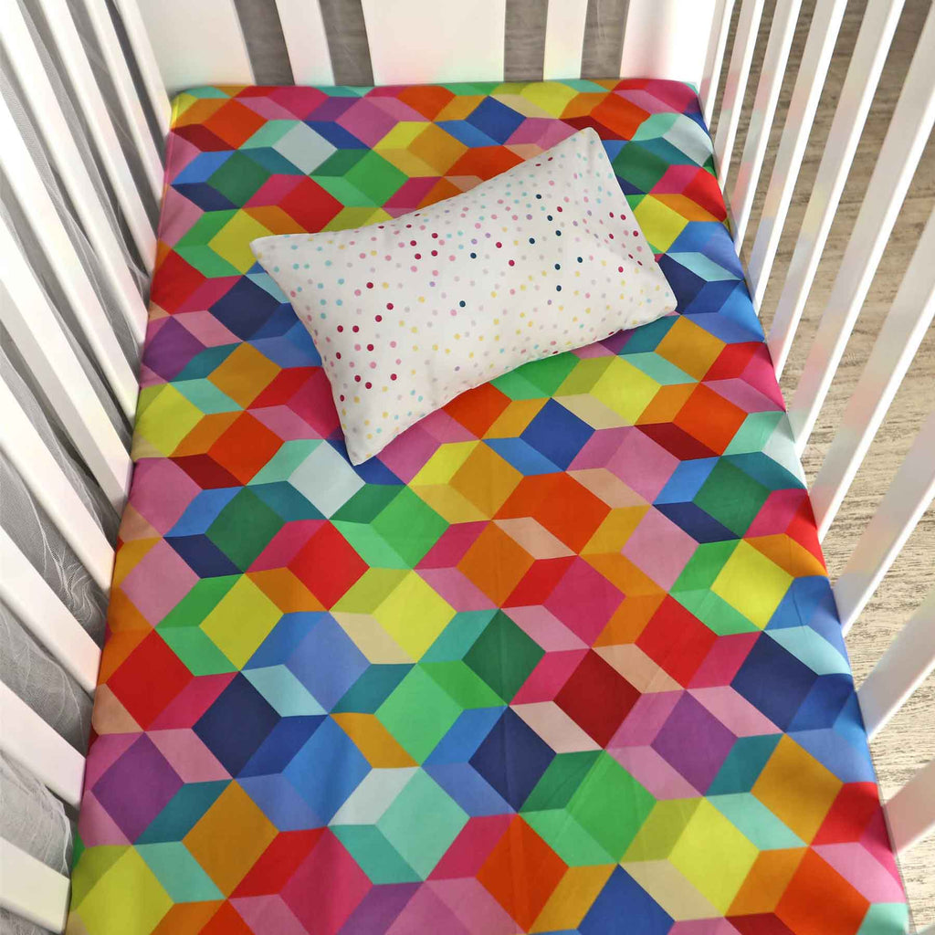 rainbow dots baby bedsheet pillow