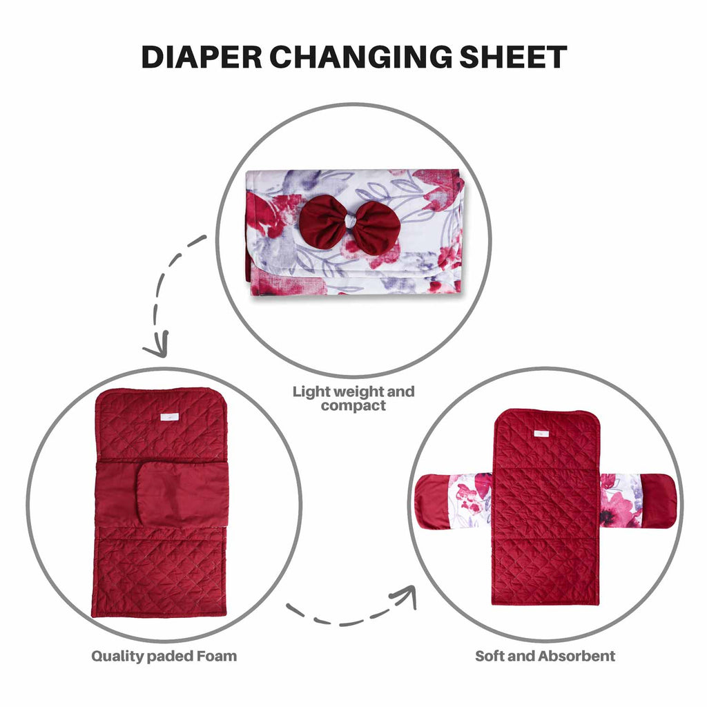 red tie baby diaper changing sheet