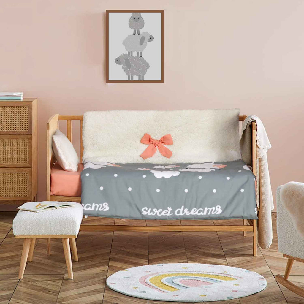 peachy sheep baby cot set