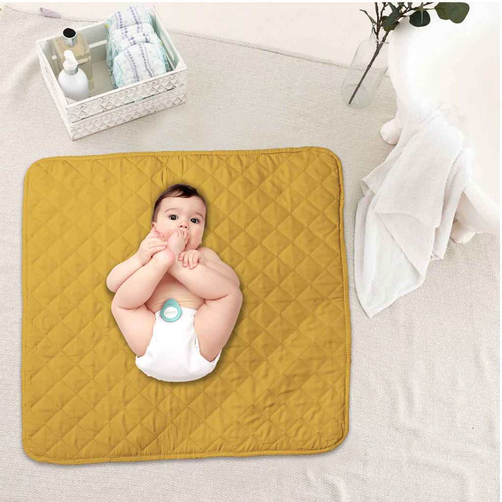 plain mustard baby diaper changing sheet
